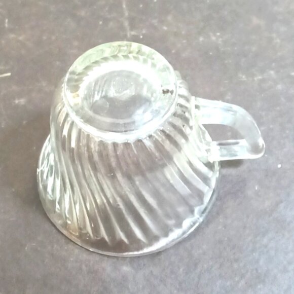 Vintage Federal Glass "DIANA" Swirl Clear Demitasse Coffee / Tea Cup and‎ Saucer - Picture 5 of 7
